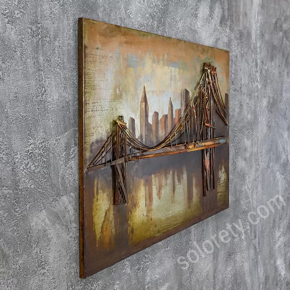 Peinture métal 3D Rue Romantique 80x120cm - Boutique en ligne de ..